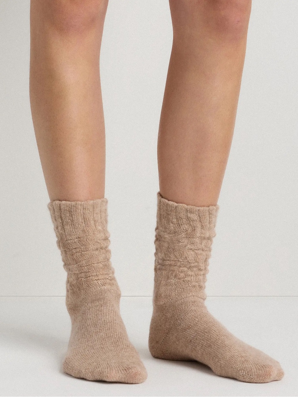 QUINCE Mongolian Cashmere Slouch Sock XS/Small Oatmeal 0852